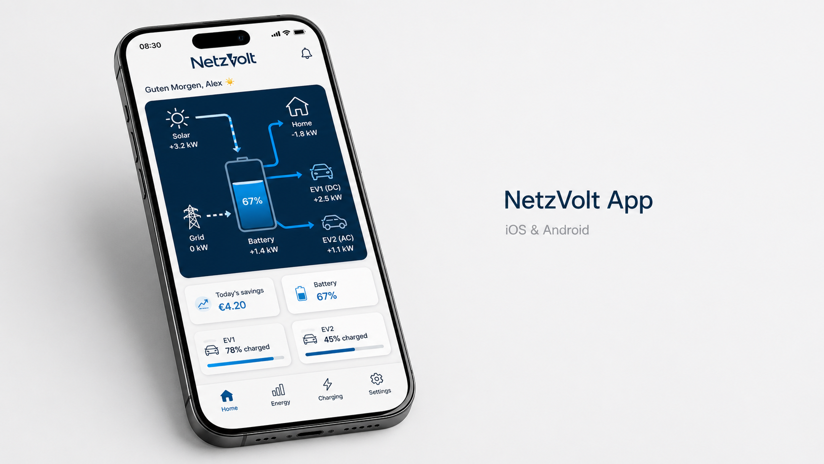 Companion mobile and management app screens